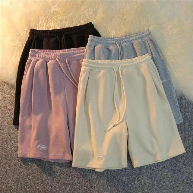 Shorts Plain Waist Sweat Drawstring