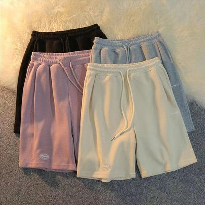 Shorts Plain Waist Sweat Drawstring