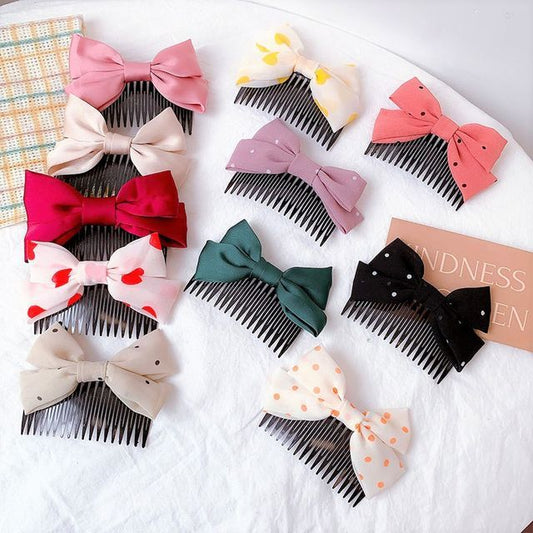 Bow Fabric Hair Comb