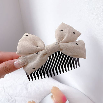 Bow Fabric Hair Comb