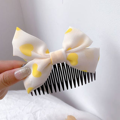 Bow Fabric Hair Comb