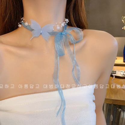 Butterfly Ribbon Choker