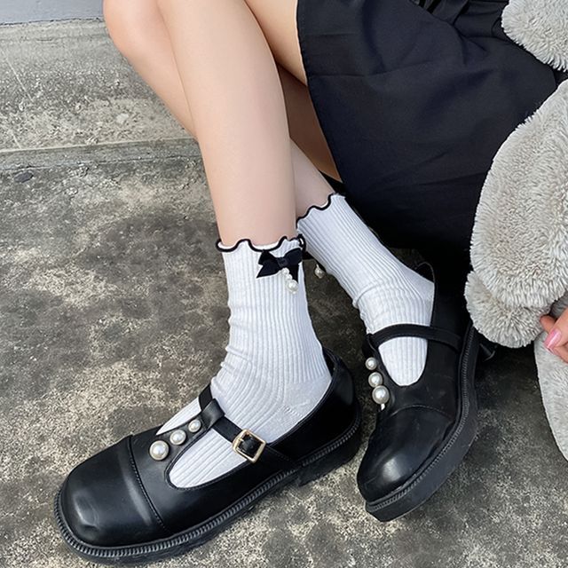 Bow Frill Short Socks