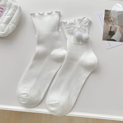 Bow Frill Short Socks