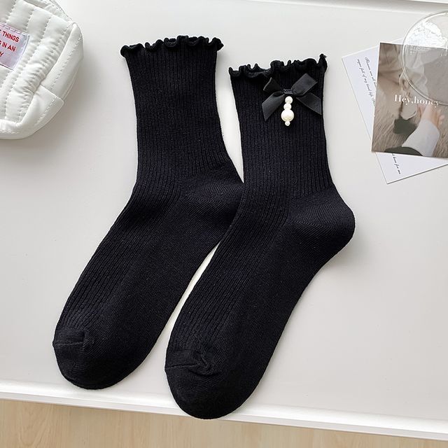 Bow Frill Short Socks