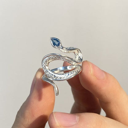 Open Alloy Ring Snake Rhinestone