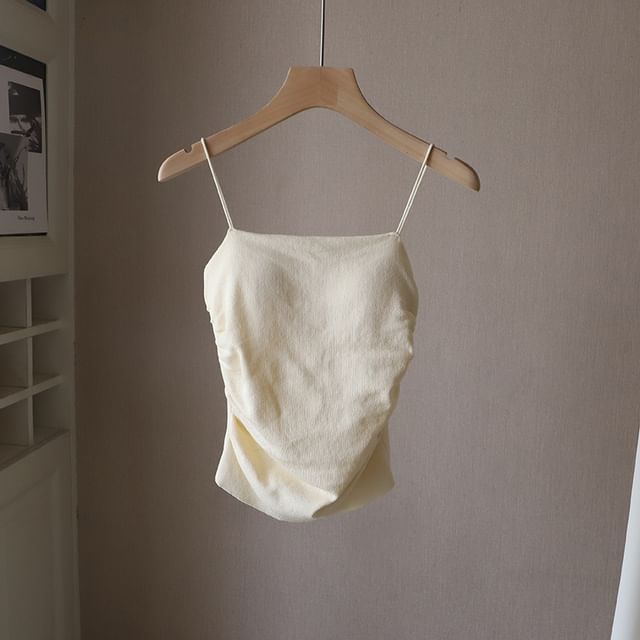 Plain Ruched Padded Camisole Top