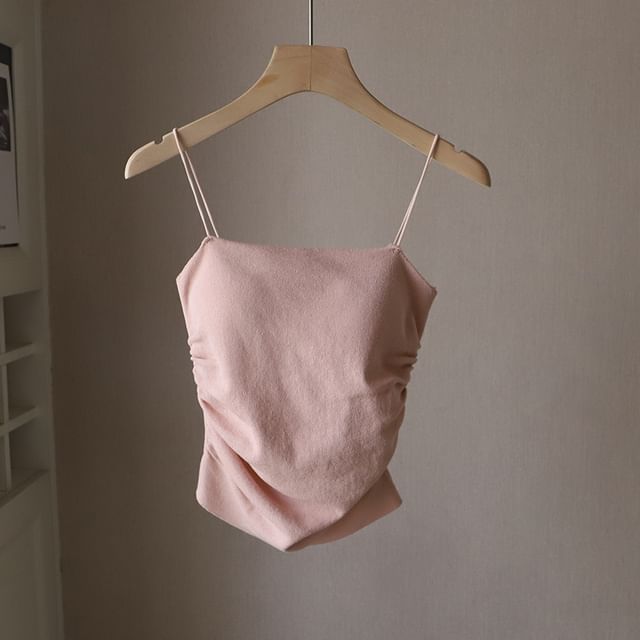 Plain Ruched Padded Camisole Top