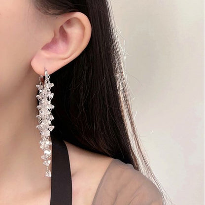 Faux Earring Crystal Alloy Fringed