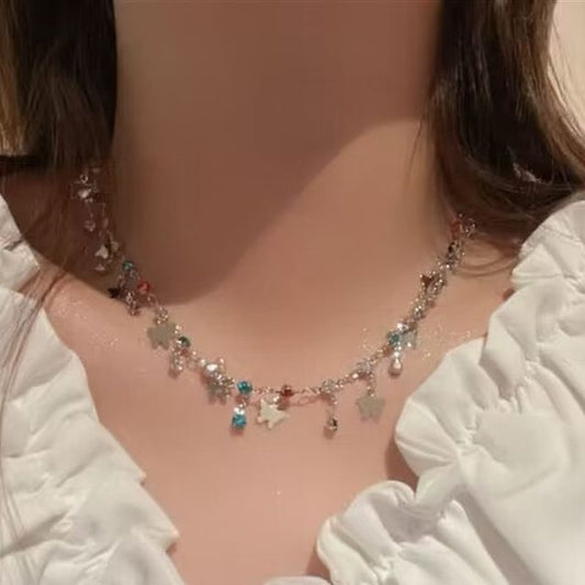 Alloy Choker Rhinestone Butterfly