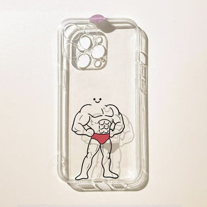 Case Phone Muscle Transparent Man