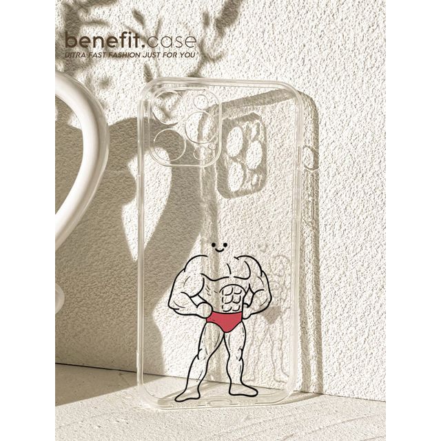 Case Phone Muscle Transparent Man