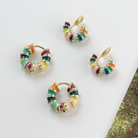 designs) (various Hoop / Open Glaze Alloy Earring