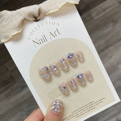 Rhinestone Faux Nail Tips