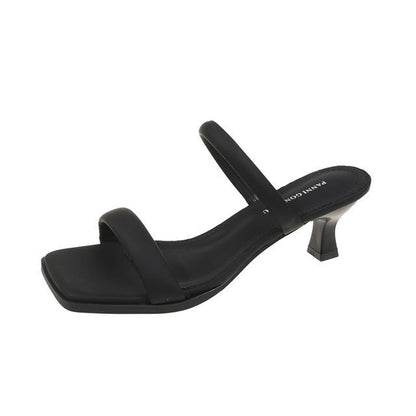 Low Heel Slide Sandals