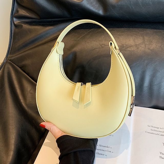 Leather Faux Zip Shoulder Bag