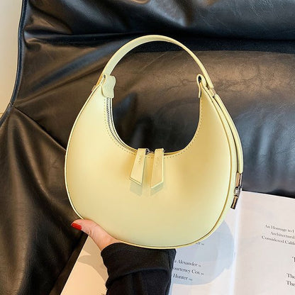 Leather Faux Zip Shoulder Bag