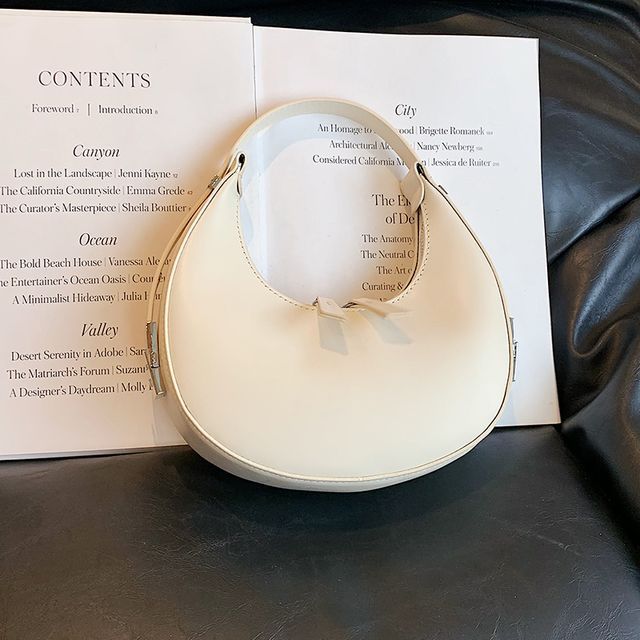 Leather Faux Zip Shoulder Bag