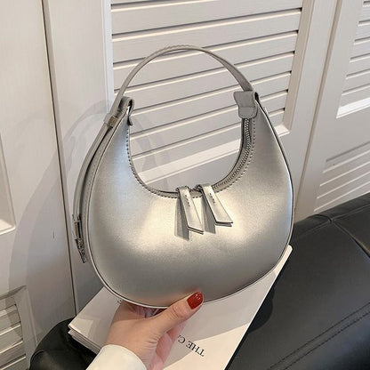 Leather Faux Zip Shoulder Bag