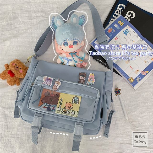 PVC Panel Multi-Pocket Crossbody Bag / Bag Charm / Set