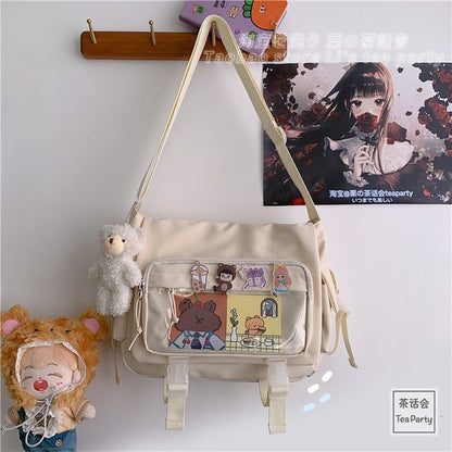 PVC Panel Multi-Pocket Crossbody Bag / Bag Charm / Set