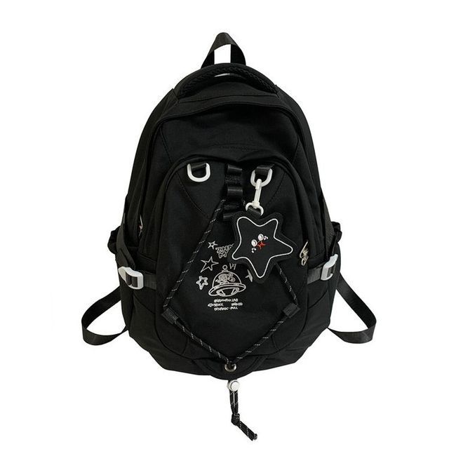 Cartoon Embroidered Multi-Pocket Backpack