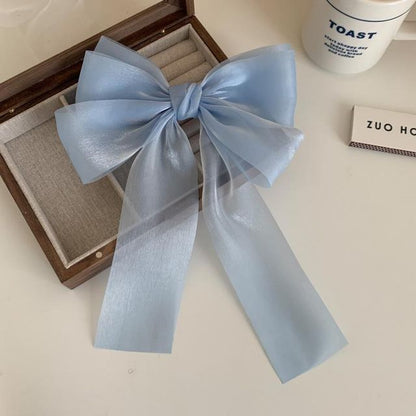 Plain Bow Mesh Hair Clip