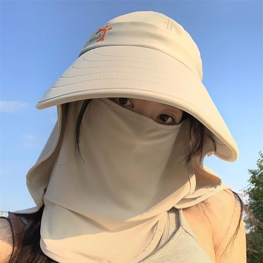 Face with Lettering Protection Sun Cover Hat