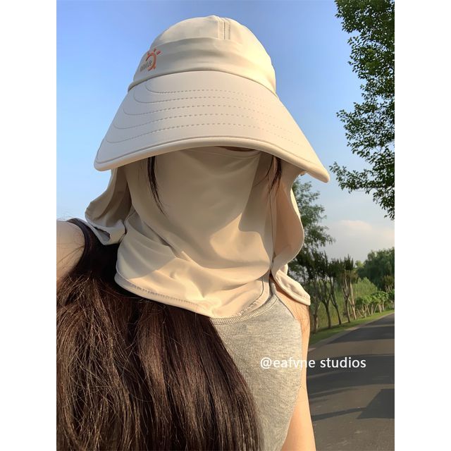 Face with Lettering Protection Sun Cover Hat