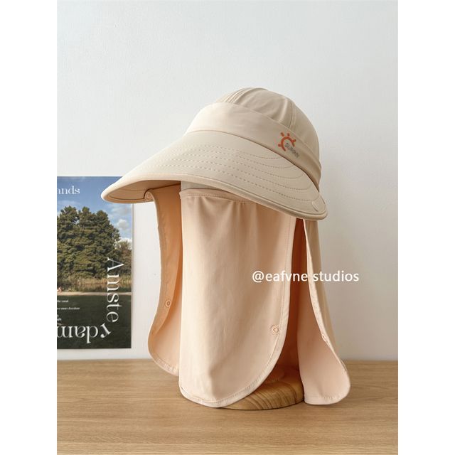 Face with Lettering Protection Sun Cover Hat
