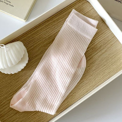 Ribbed Plain Socks