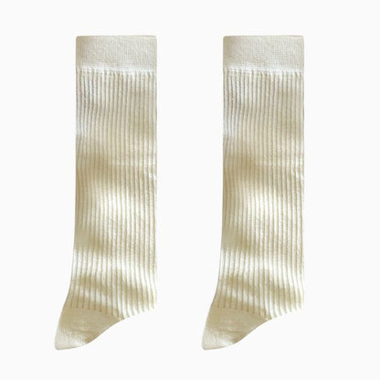 Set Of 2: Plain Ribbed Socks