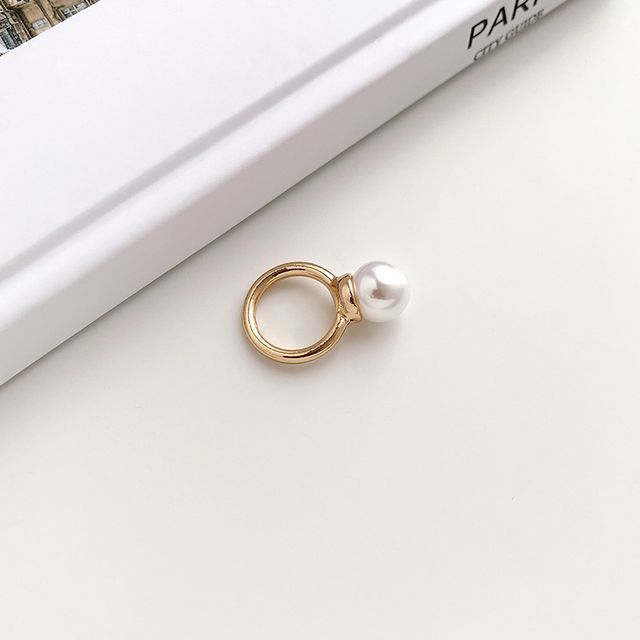 Faux Pearl Alloy Scarf Ring