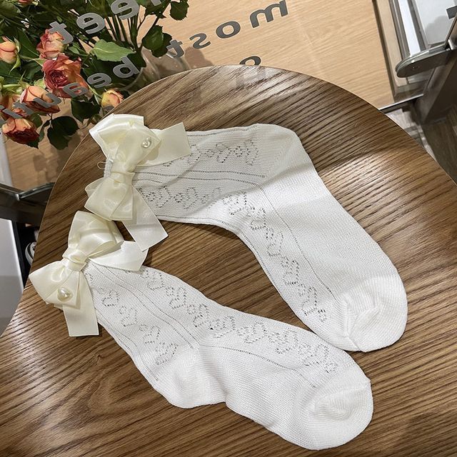 Bow Accent Lace Socks