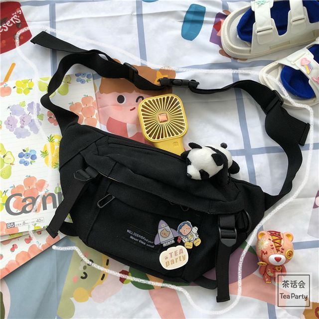 Applique Multi-Pocket Belt Bag / Bag Charm / Set