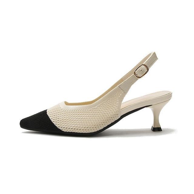 Kitten Heel Sandals Slingback Pointed