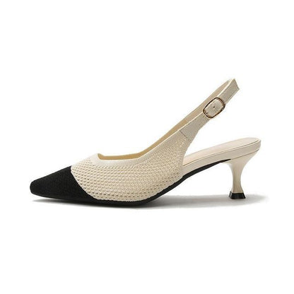 Kitten Heel Sandals Slingback Pointed