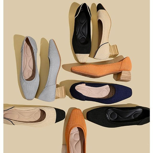 Escarpins pointus à talons épais