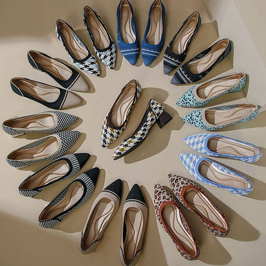 Escarpins à talons épais et pointus à motifs