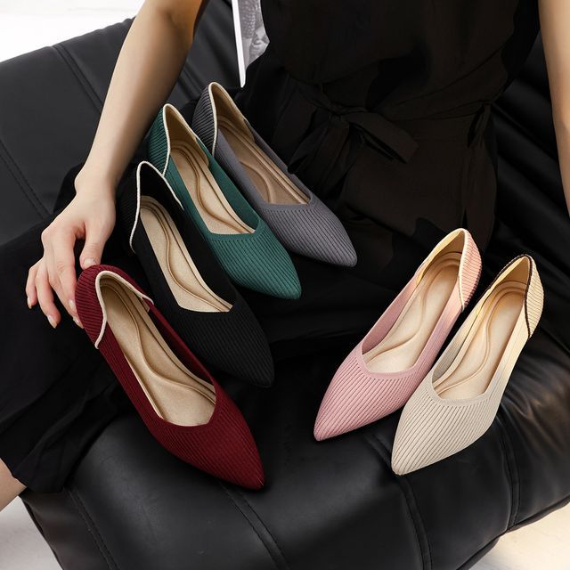 Flats Ribbed Pointed