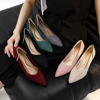Flats Ribbed Pointed