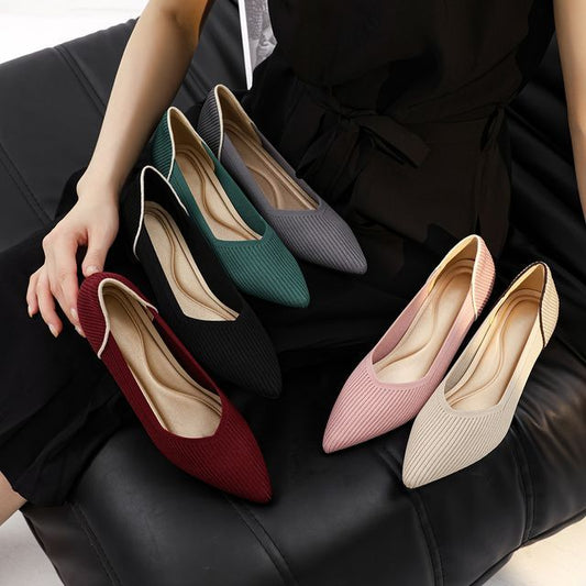 Flats Ribbed Pointed