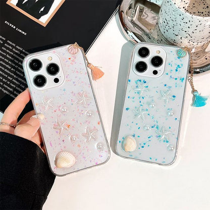 Case Shell Phone Transparent Starfish