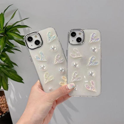 Phone Case Faux Pearl Heart