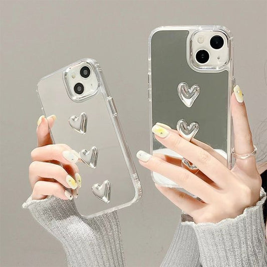 Phone Heart Case Mirrored