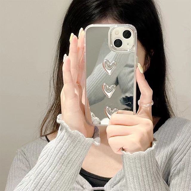 Phone Heart Case Mirrored