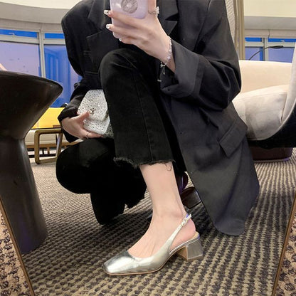 Heel Slingback Sandals Block