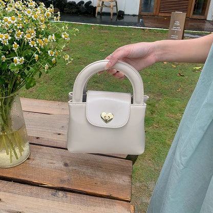 Heart Leather Faux Handbag Lock