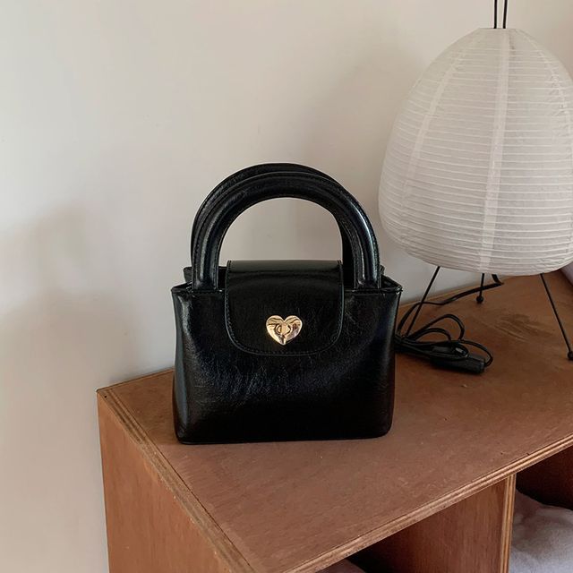 Heart Leather Faux Handbag Lock