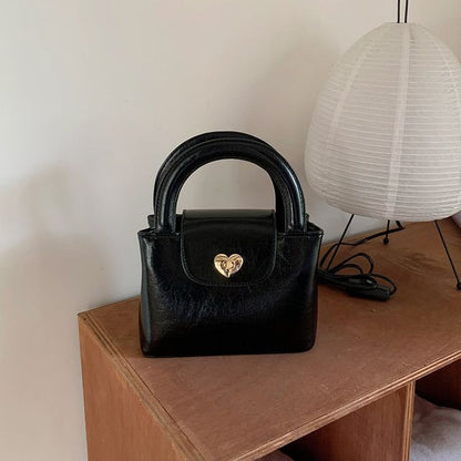 Heart Leather Faux Handbag Lock